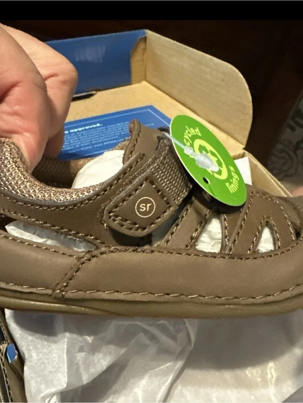 Stride Rite soft motion Toddler Brown Velcro Closed-Toe Sandal, size 6W